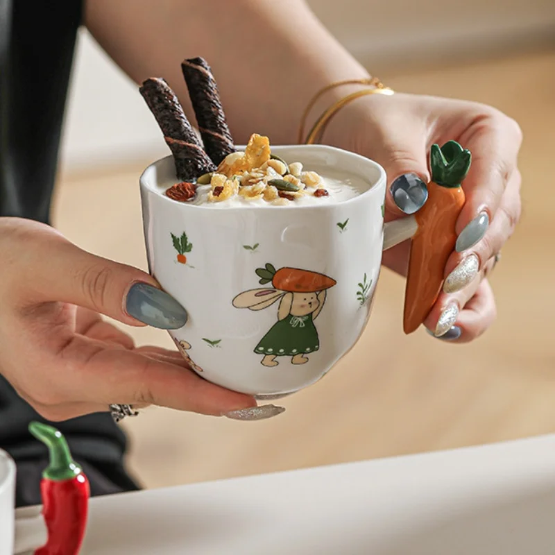 კერამიკული ჭიქა მხიარული ბოსტნეულის ფორმის სახელურით - Image 3