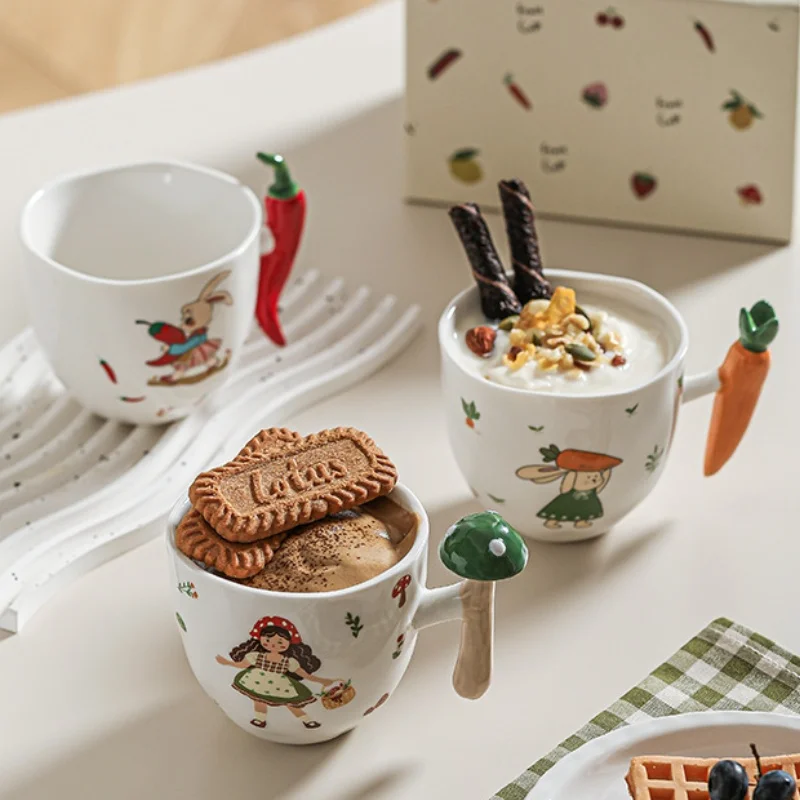 კერამიკული ჭიქა მხიარული ბოსტნეულის ფორმის სახელურით - Image 6