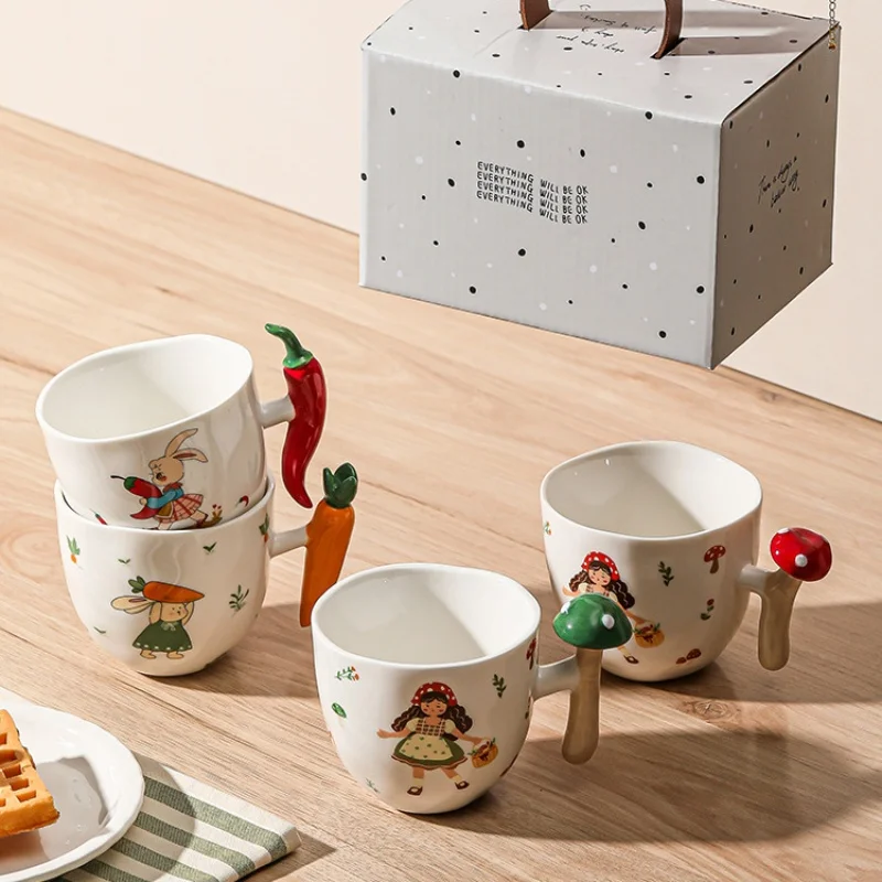 კერამიკული ჭიქა მხიარული ბოსტნეულის ფორმის სახელურით - Image 5