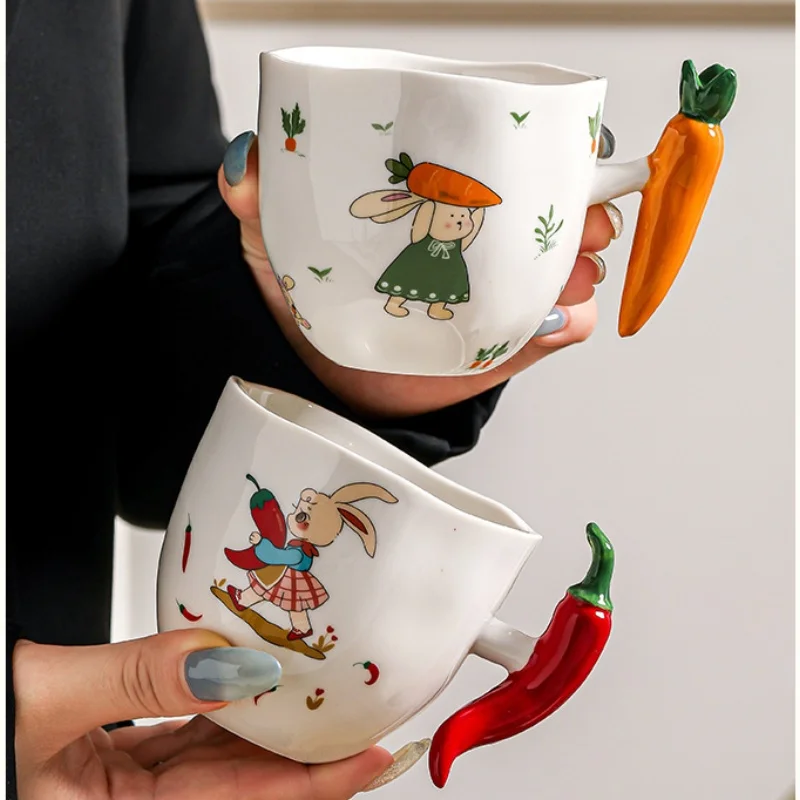 კერამიკული ჭიქა მხიარული ბოსტნეულის ფორმის სახელურით - Image 10