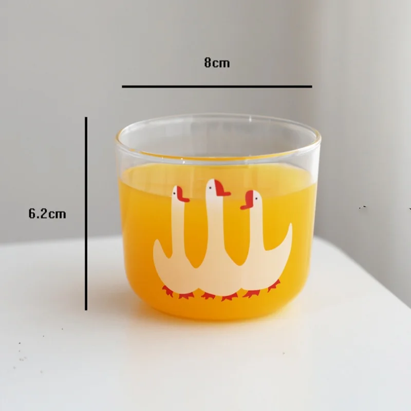 მინის ყავის ჭიქა გედის  პრინტით - Image 7