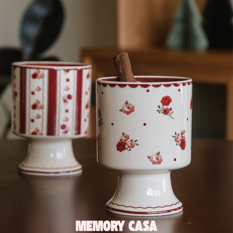 ვინტაჟური კერამიკული ჭიქა დახვეწილი დიზაინით - Image 2