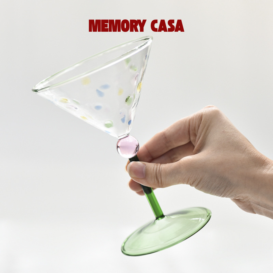 შამპანიურის,მარტინის ჭიქა ფერადი წერტილოვანი დეკორით - Image 2